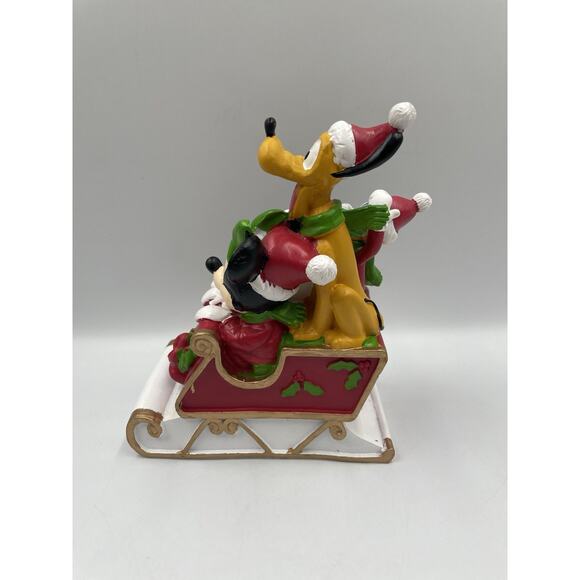 NEW Disney Mickey & Minnie Donald Pluto Christmas Sleigh Figure NEW - Picture 4 of 9